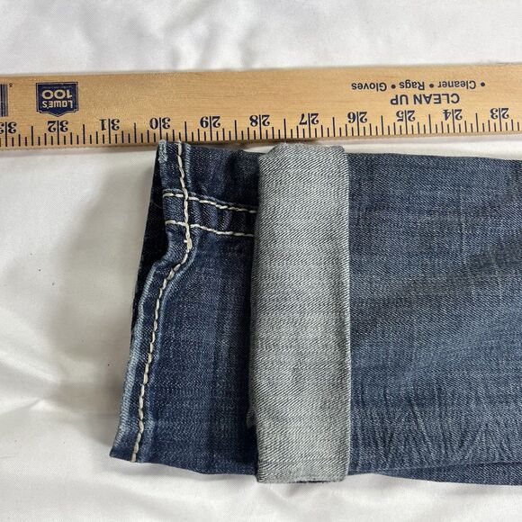 Vigoss Jeans Women 26/32 The Chelsea Straight Blue Denim Stitching Rhinestone - Picture 9 of 12